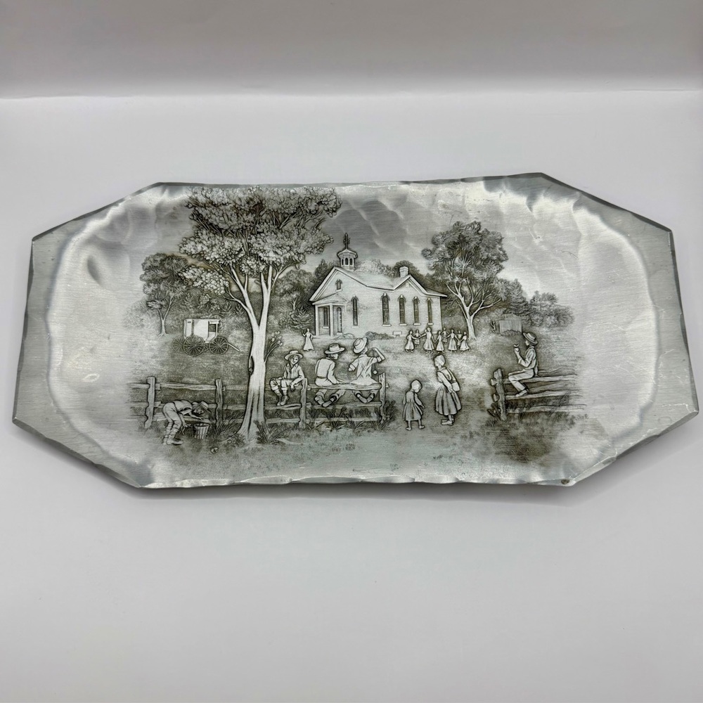 VTG Wendell August‎ Forge "The Gathering" Aluminum Tray 90th Anniv.